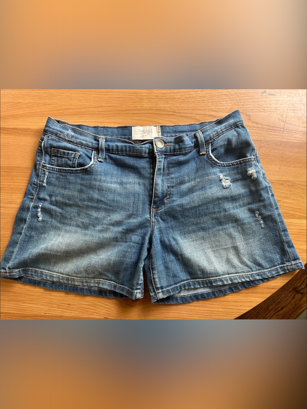 Denim Distressed Shorts - Blue